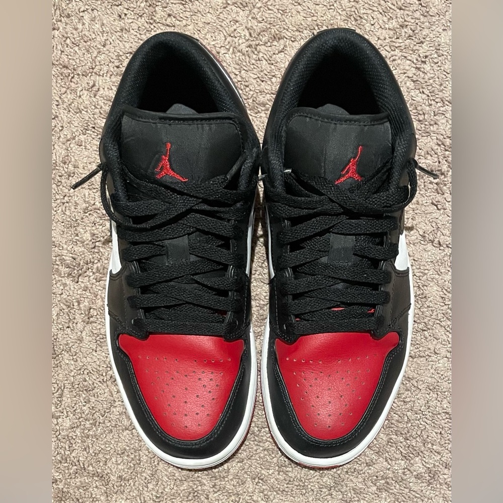 Nike Air Jordan 1 Low GS Bred Toe Black Gym Red Chicago